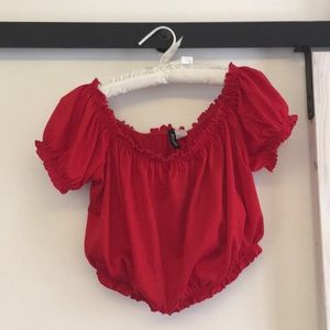 H&M Red Peasant Top - Like New